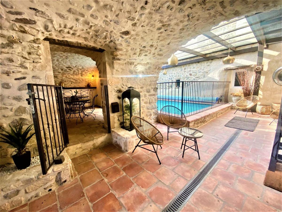Gite De Groupe 9Ch Ou 3 Gites Independants De 3Ch - Patio Et Piscine Interieure Chauffee Toute L'Annee Валлон-Пон-д'Арк Экстерьер фото