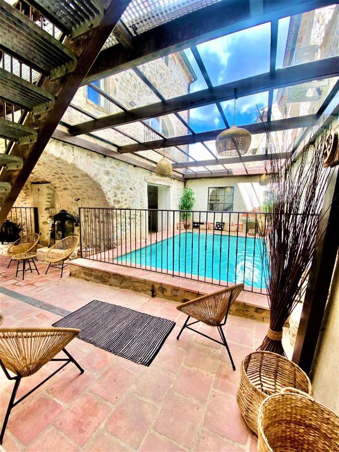 Gite De Groupe 9Ch Ou 3 Gites Independants De 3Ch - Patio Et Piscine Interieure Chauffee Toute L'Annee Валлон-Пон-д'Арк Экстерьер фото